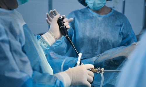 Gynecological treatment of the patient in surgery room Gynecological treatment of the patient in surgery room